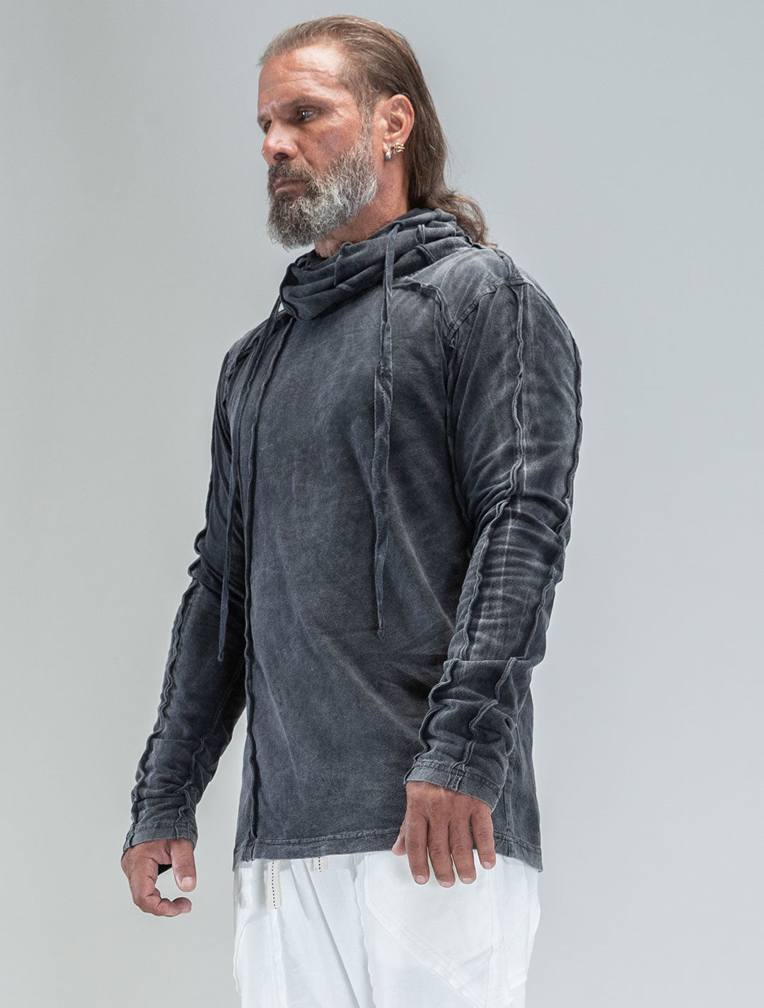 Raw Kafiya Hooded Long Sleeves Tee - Psylo Fashion