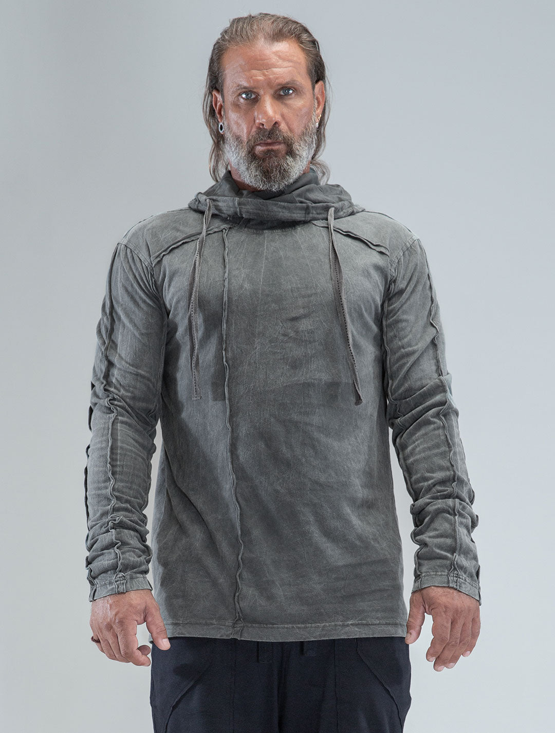 Raw Kafiya Hooded Long Sleeves Tee - Psylo Fashion
