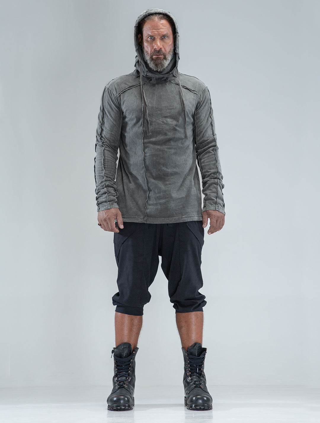 Raw Kafiya Hooded Long Sleeves Tee - Psylo Fashion