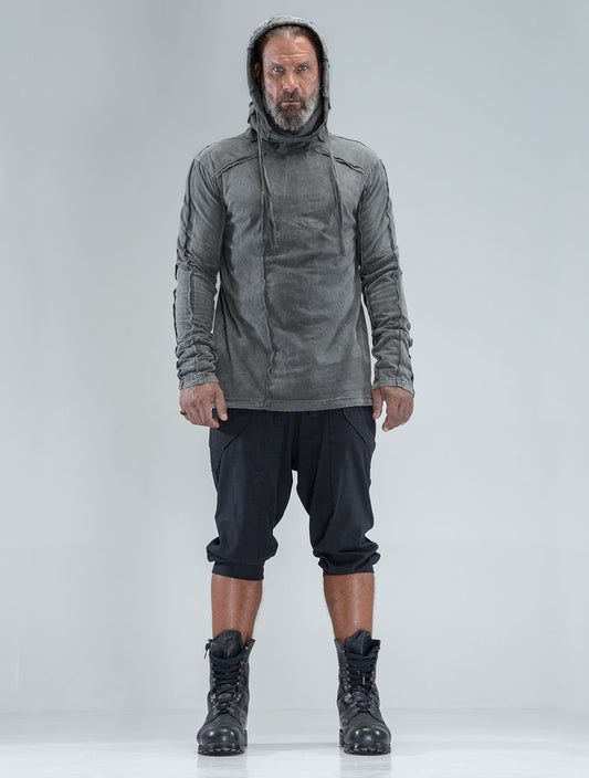 Raw Kafiya Hooded Long Sleeves Tee - Psylo Fashion
