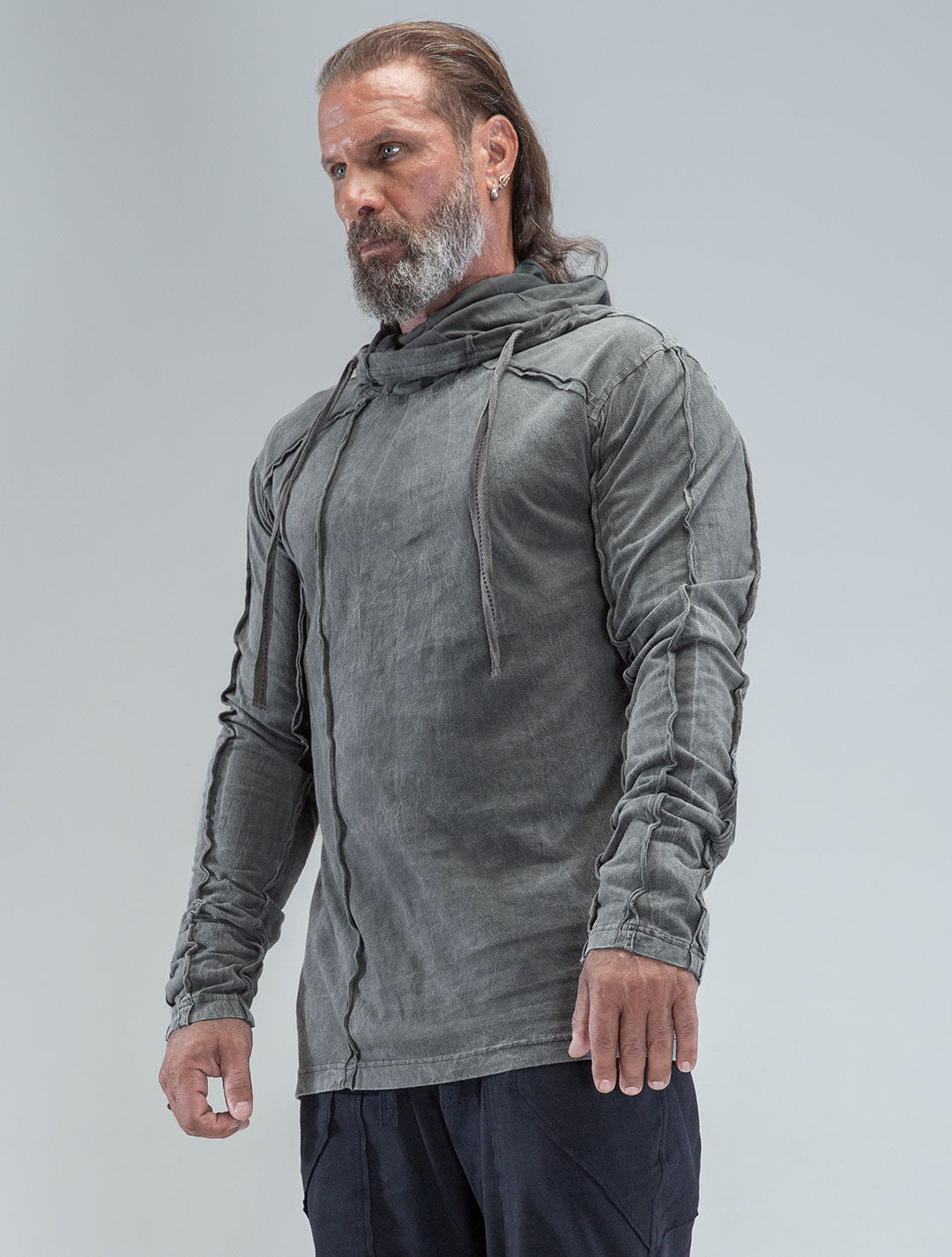 Raw Kafiya Hooded Long Sleeves Tee - Psylo Fashion