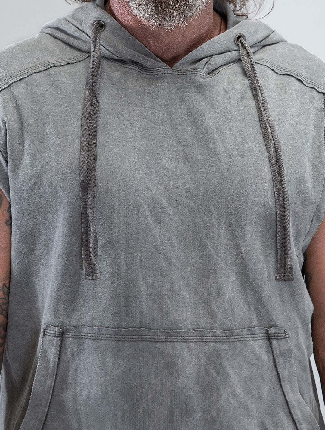100% Cotton 'Rhino' Sleeveless Baggy Hoodie Sweatshirt – Psylo Fashion