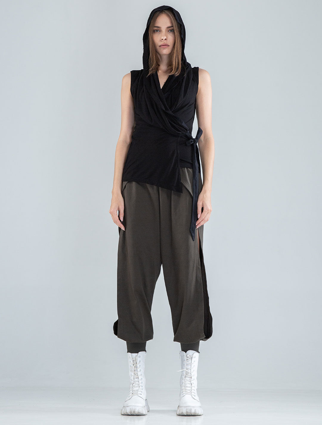 'Sorcerer' 100% Bamboo Hooded Wrap Top - Psylo Fashion