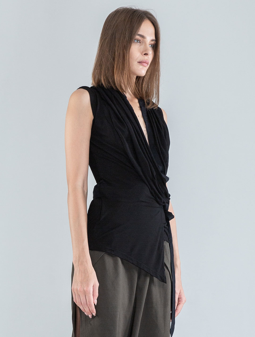 'Sorcerer' 100% Bamboo Hooded Wrap Top - Psylo Fashion