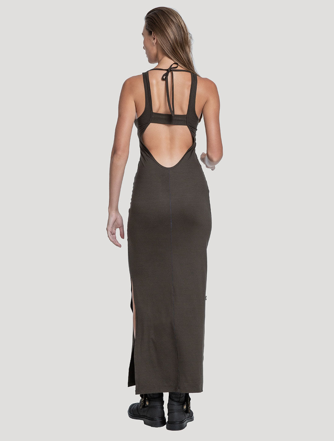 'Shaman' Organic Cotton Lycra Maxi Dress - Psylo Fashion