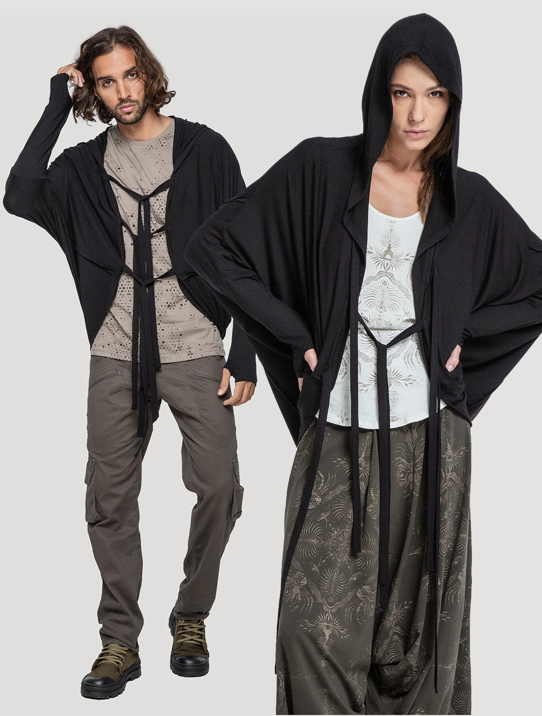 'Shaman' Unisex Hooded Kimono - Psylo Fashion