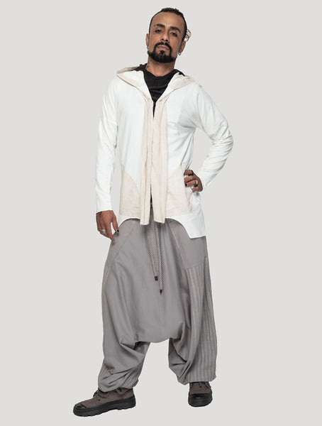 Natural 'Shaolin' Hoodie | Light Hooded Cardigan by Psylo Fashion