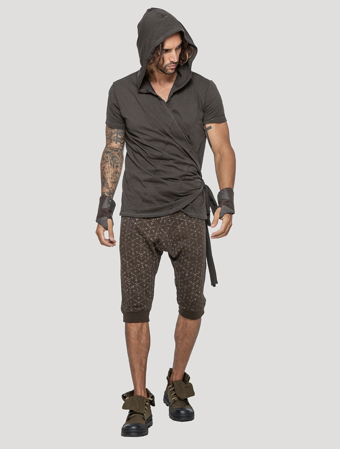 'Shaman' Wrap Top made from Bamboo-Organic Cotton - Psylo Fashion