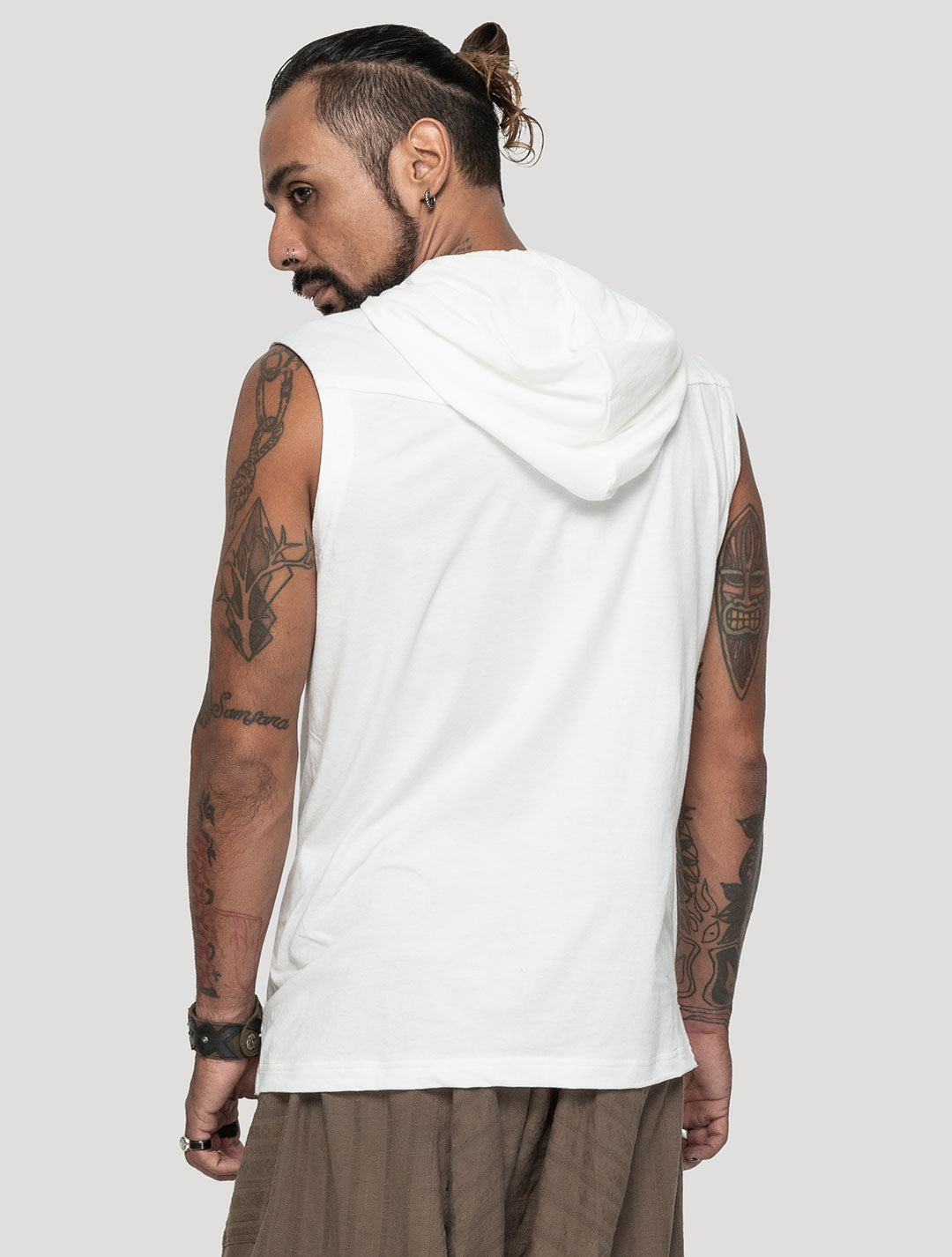 Natural 'Spirit' Sleeveless Hoodie Tee - Psylo Fashion