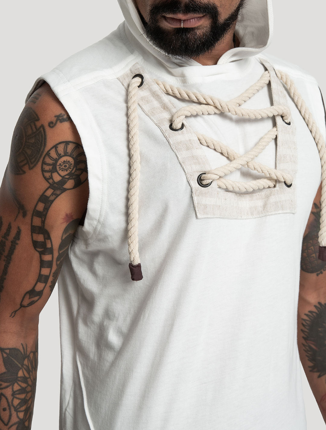 Natural 'Spirit' Sleeveless Hoodie Tee - Psylo Fashion