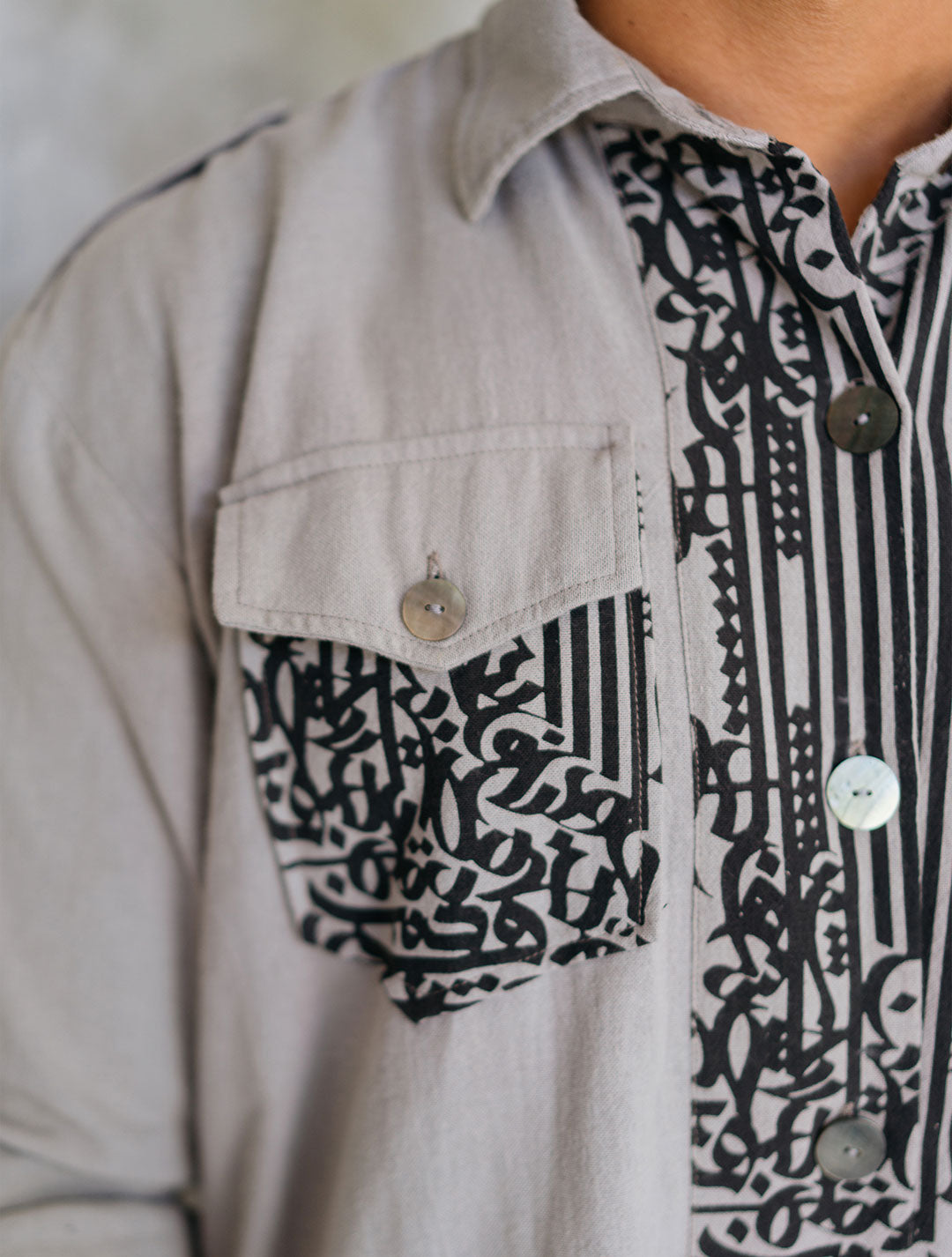 Linen-Cotton 'Tribal' Shirt by Shokraneh