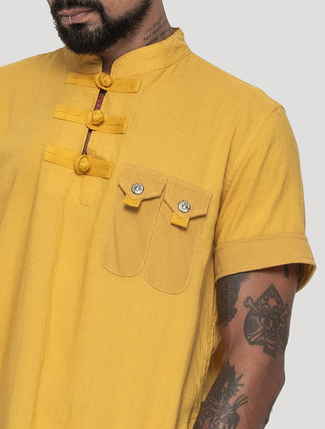 Saffron 'Taiji' Short Sleeves Shirt - Psylo Fashion