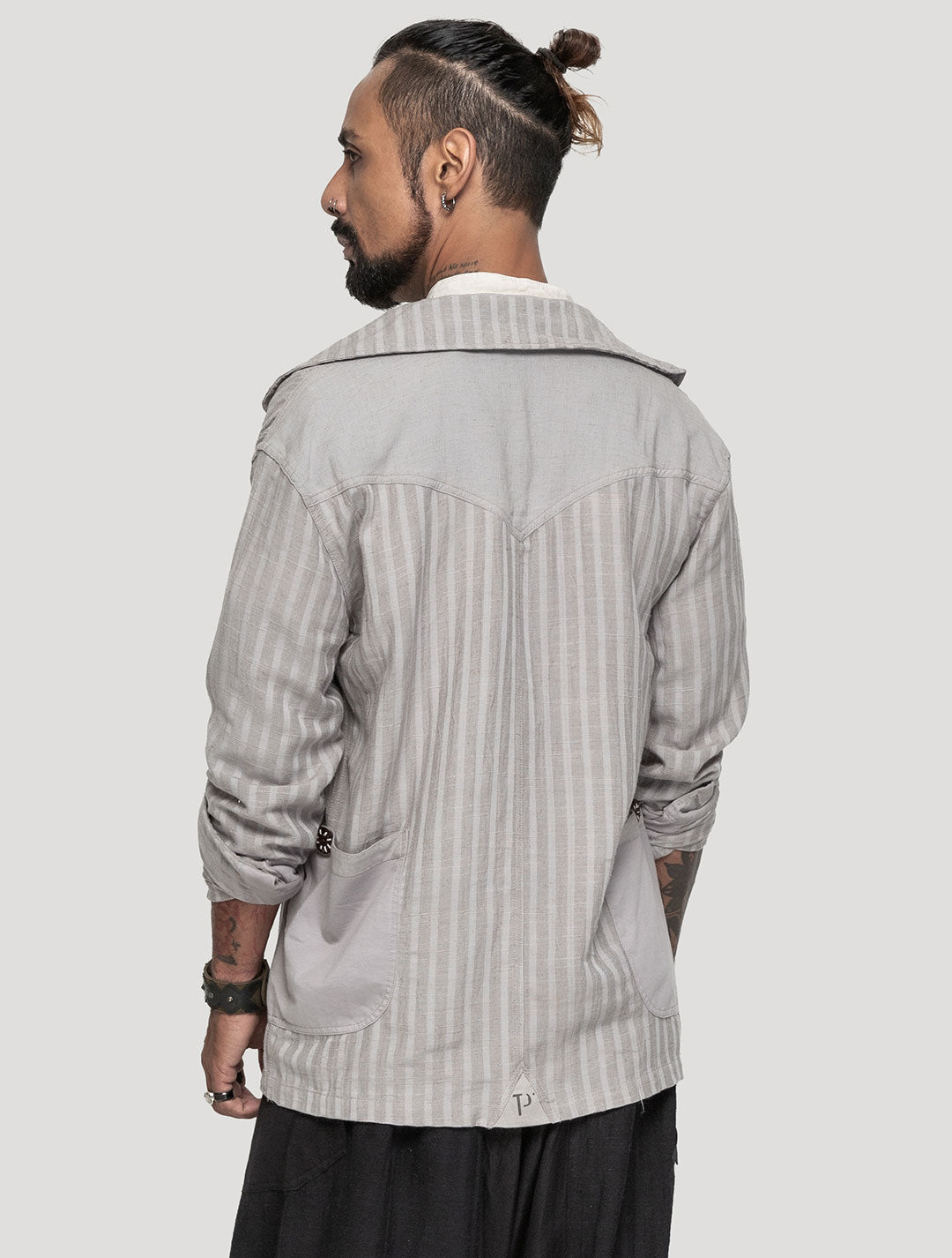 Concrete 'Taiji' Striped Shacket - Psylo Fashion