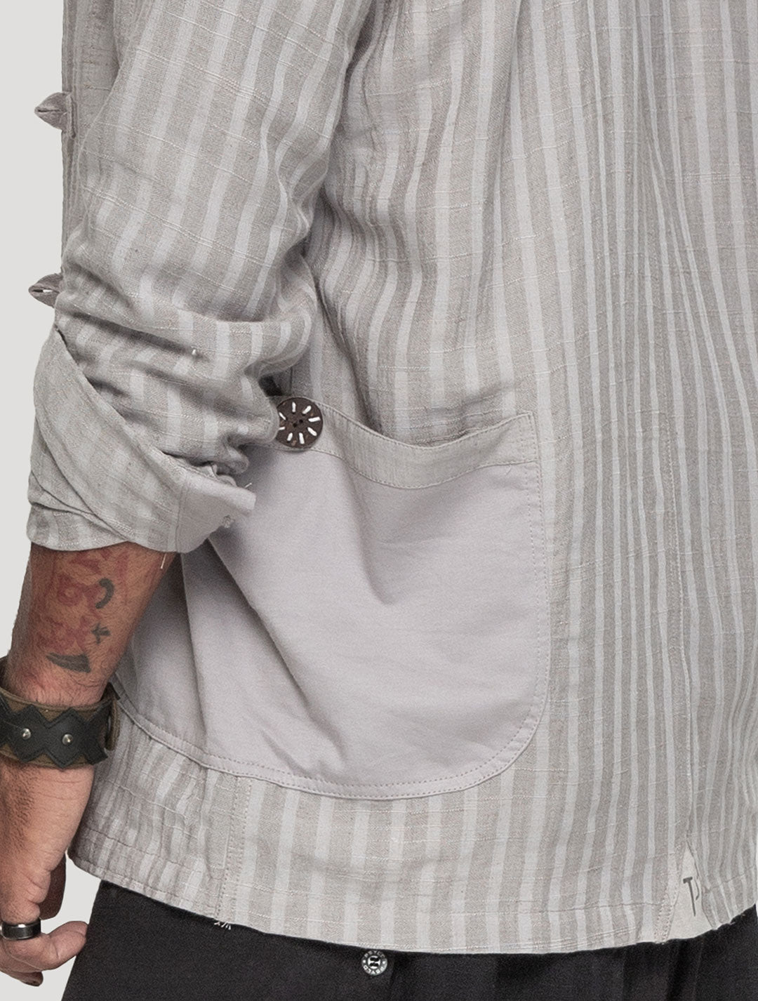 Concrete 'Taiji' Striped Shacket - Psylo Fashion