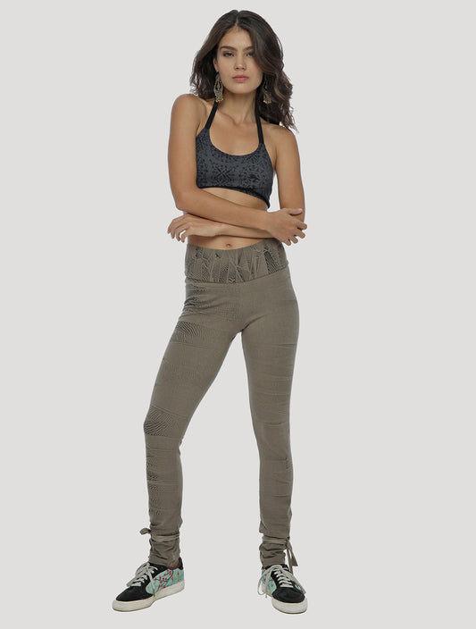 Crystal High Foldover Long Leggings - Psylo Fashion