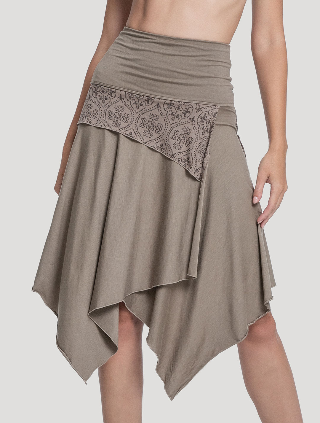 'Drag' Organic Cotton Asymmetric Midi Skirt by Psylo Fashion