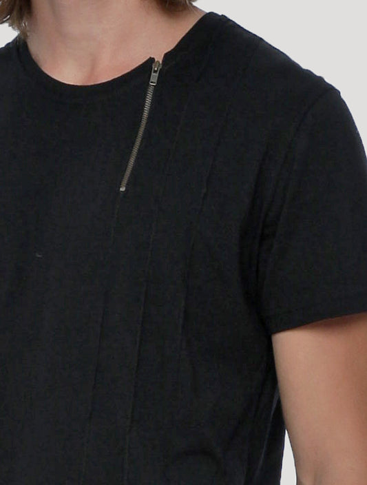Black Deala Short Sleeves Tee - Psylo Fashion
