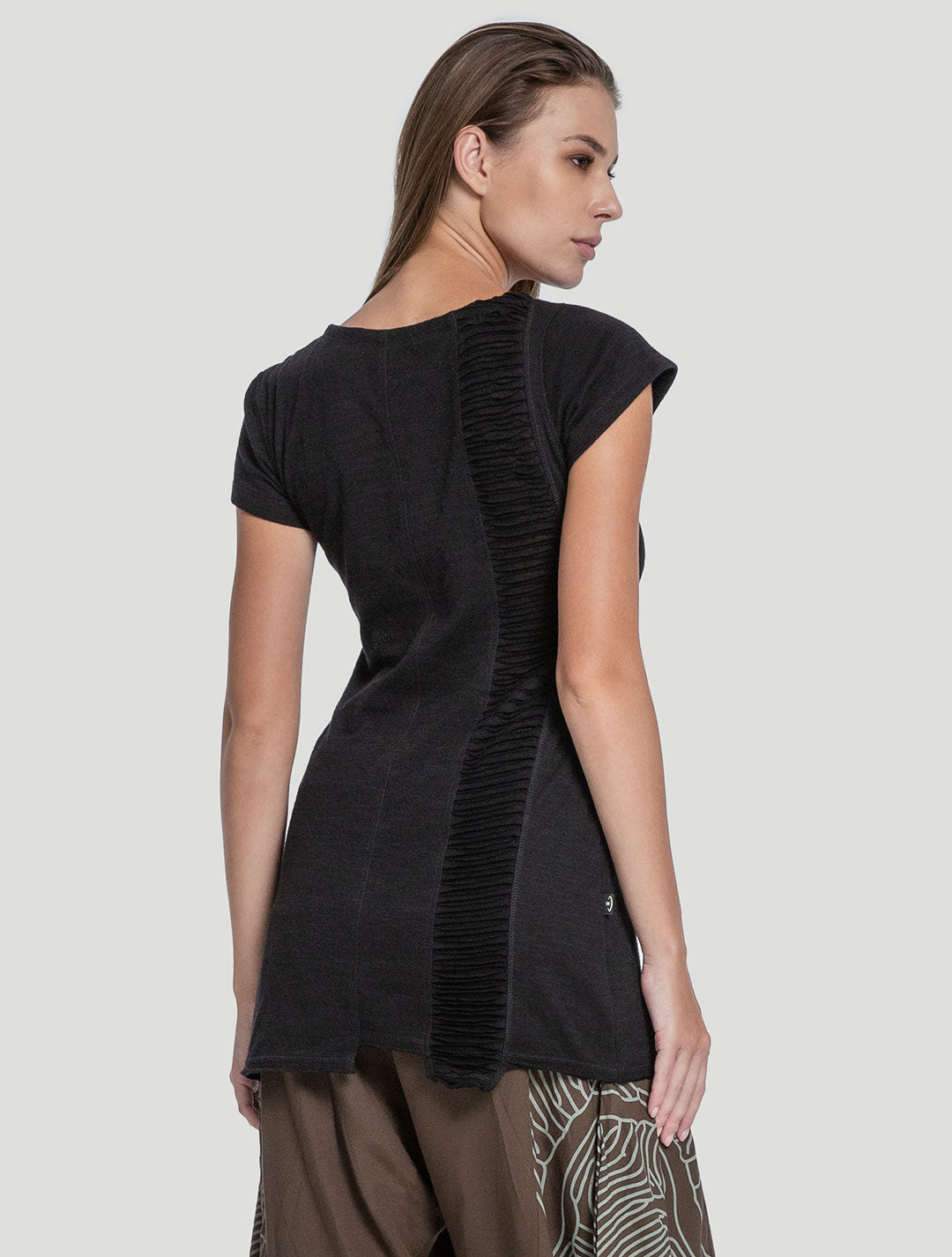 black Freque Short Sleeves Tunic - Psylo Fashion