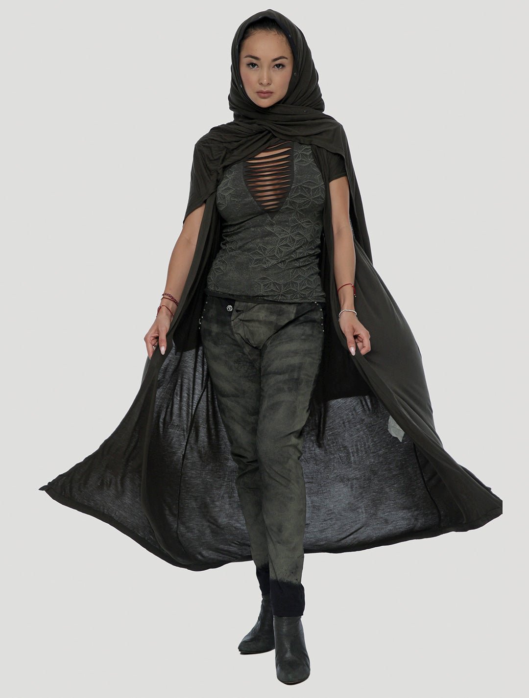Forest Hooded Long Vest - Psylo Fashion