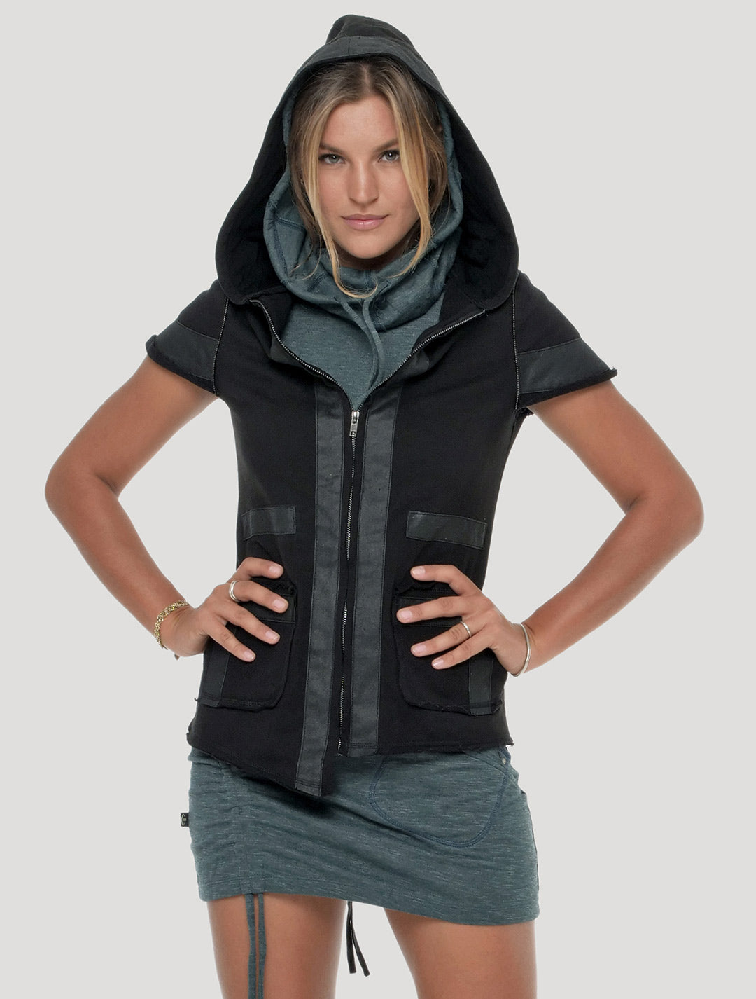 Ginger Short Sleeves Hoodie Jacket - Psylo Fashion