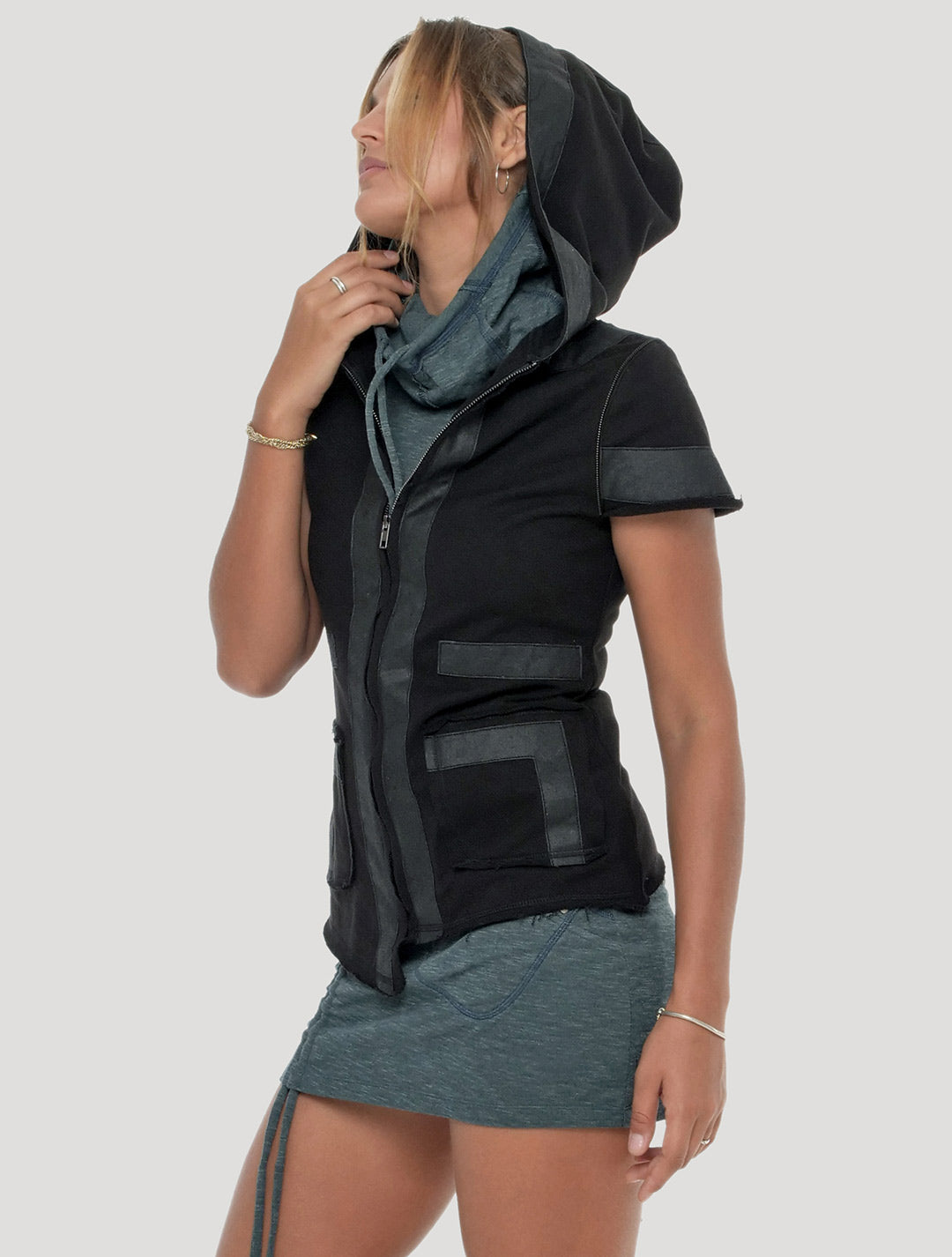 Ginger Short Sleeves Hoodie Jacket - Psylo Fashion