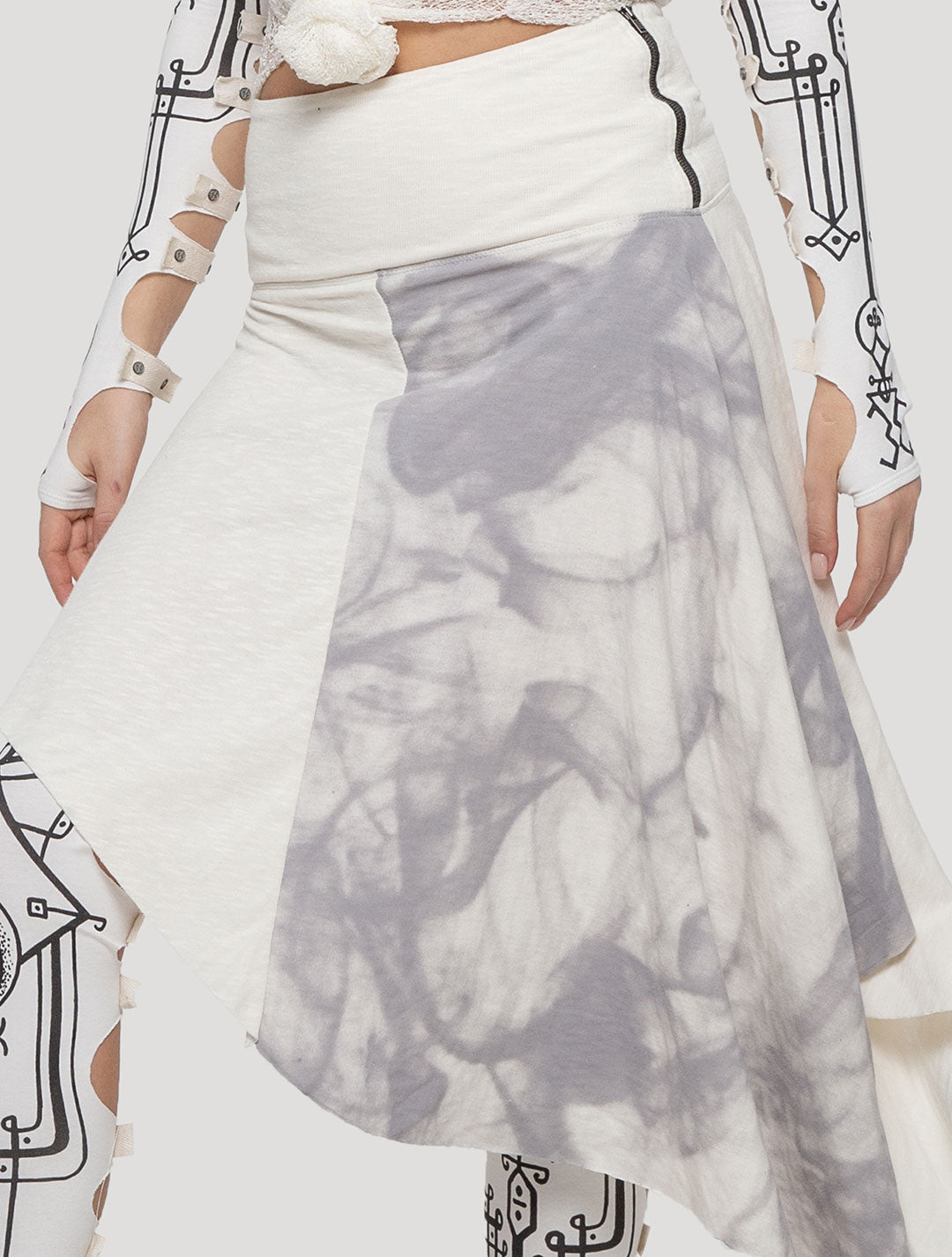White Gal Asymmetric Skirt - Psylo Fashion