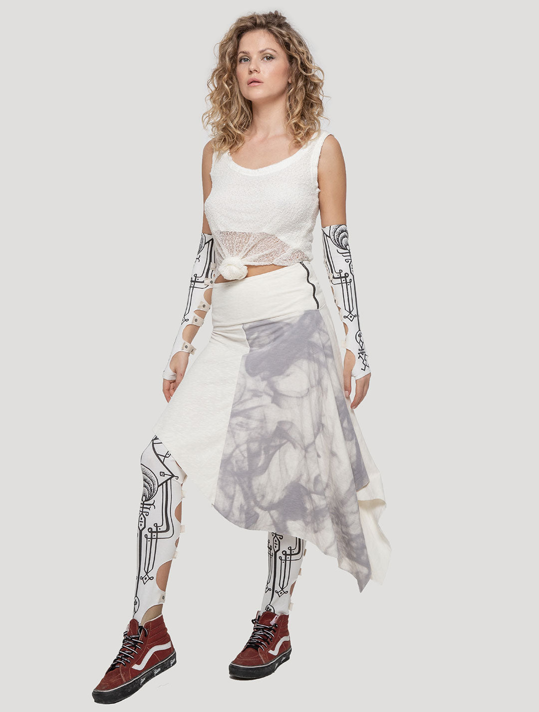White Gal Asymmetric Skirt - Psylo Fashion