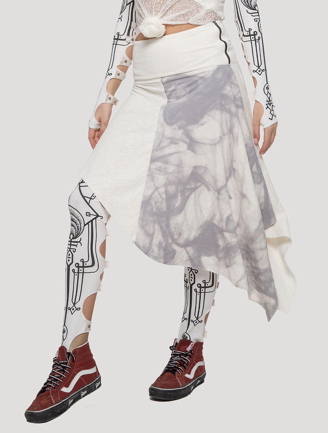 White Gal Asymmetric Skirt - Psylo Fashion