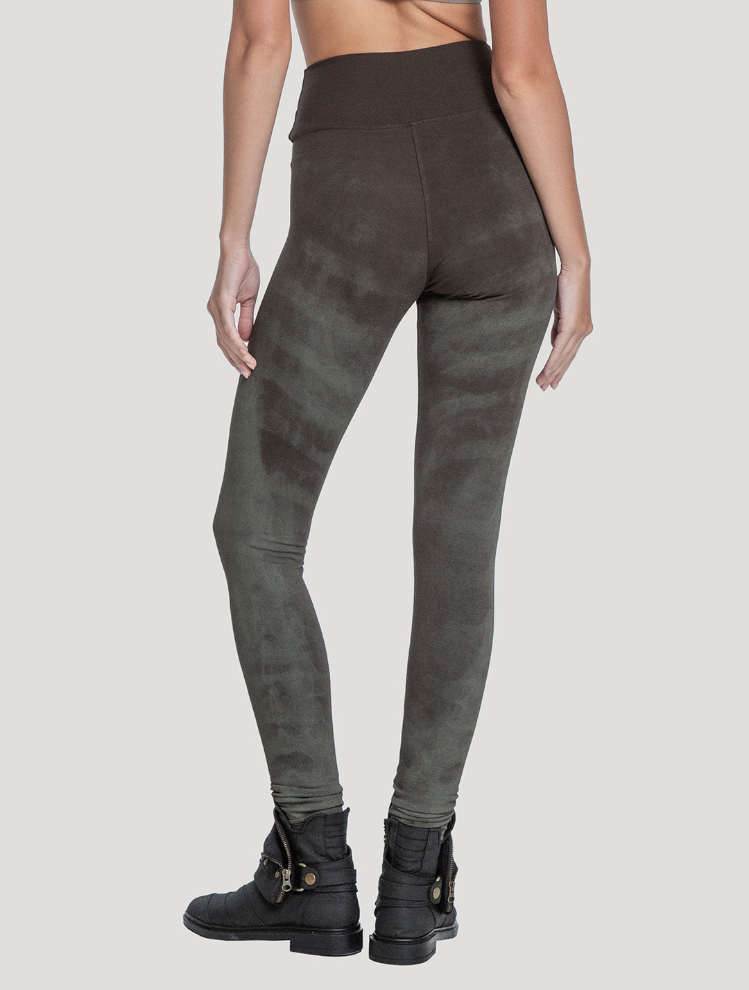 Green Olive Jiva High Waist Leggings - Psylo Fashion