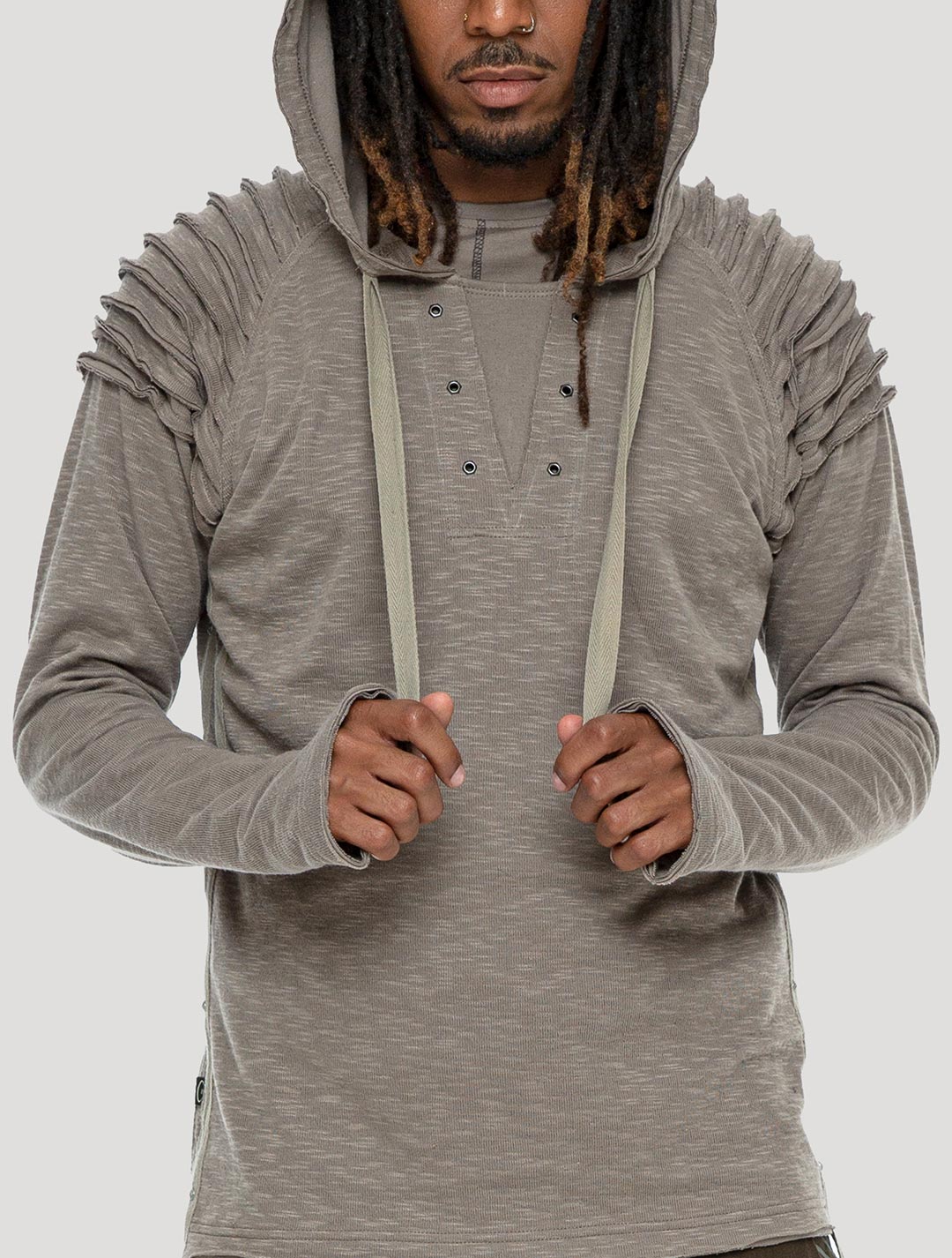 Kobi Hoodie | Cement Hooded Jumper by Psylo Fashion