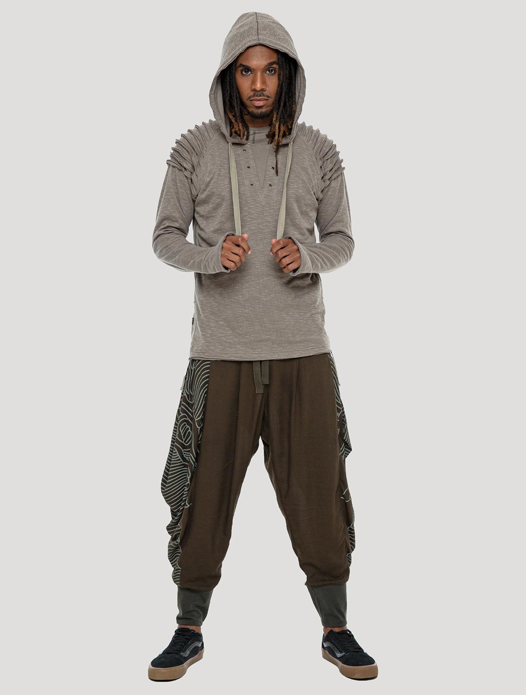 Kobi Hoodie | Cement Hooded Jumper by Psylo Fashion