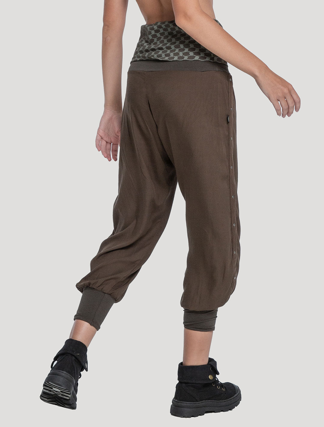 Green Olive Kafiya Harem Pants - Psylo Fashion