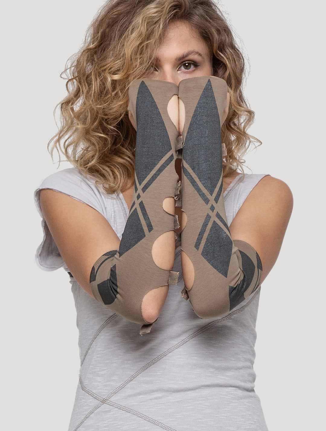 'Karma' Organic Cotton Lycra Long Gloves - Psylo Fashion