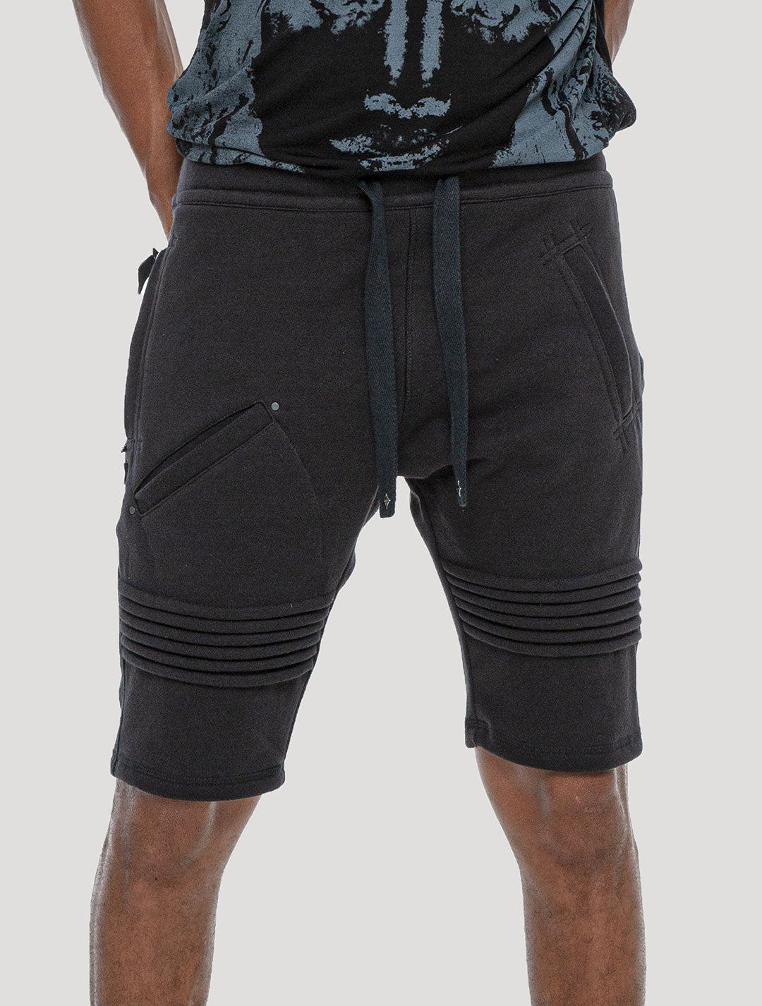 Black Lipat Rmx Shorts - Psylo Fashion