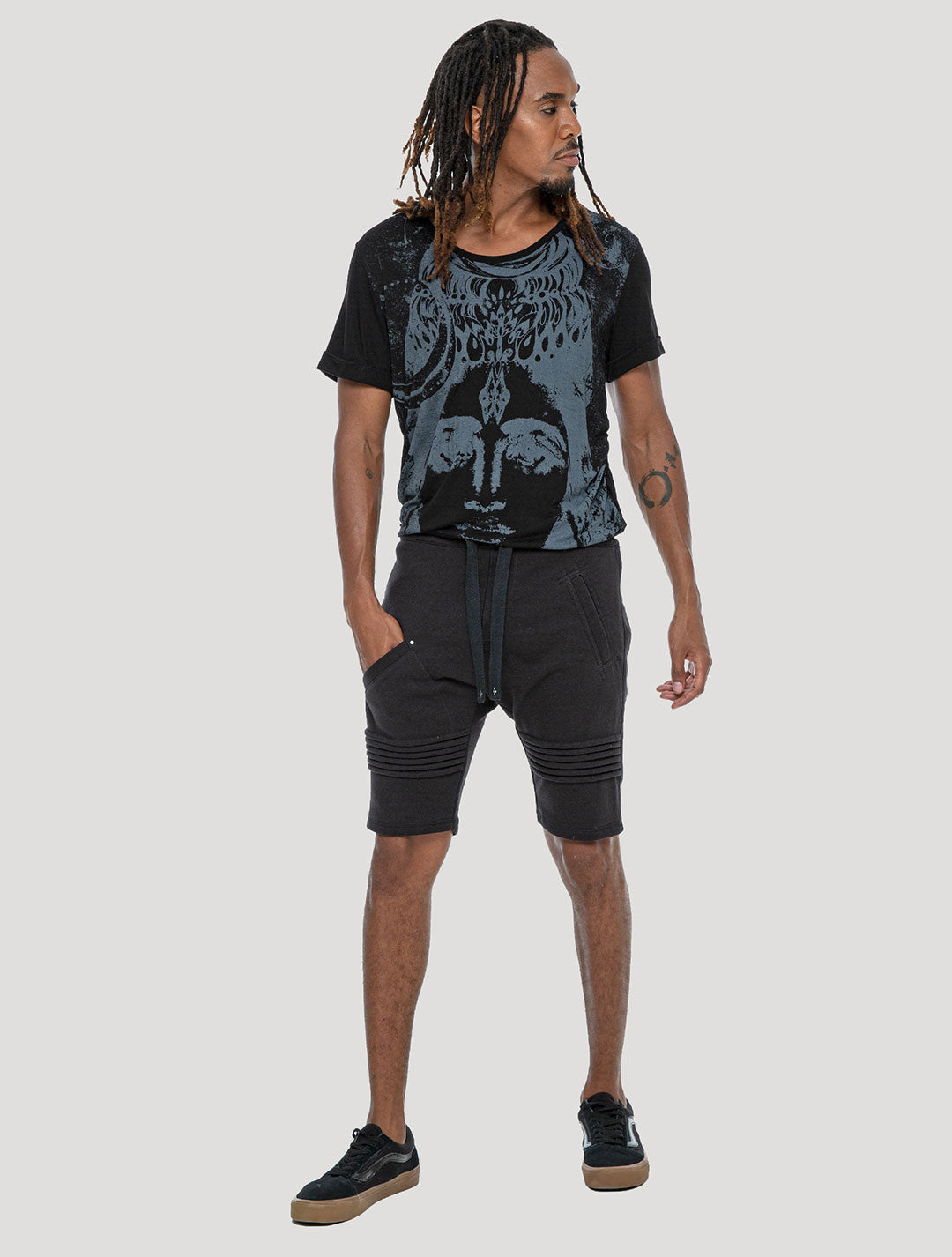 Black Lipat Rmx Shorts - Psylo Fashion