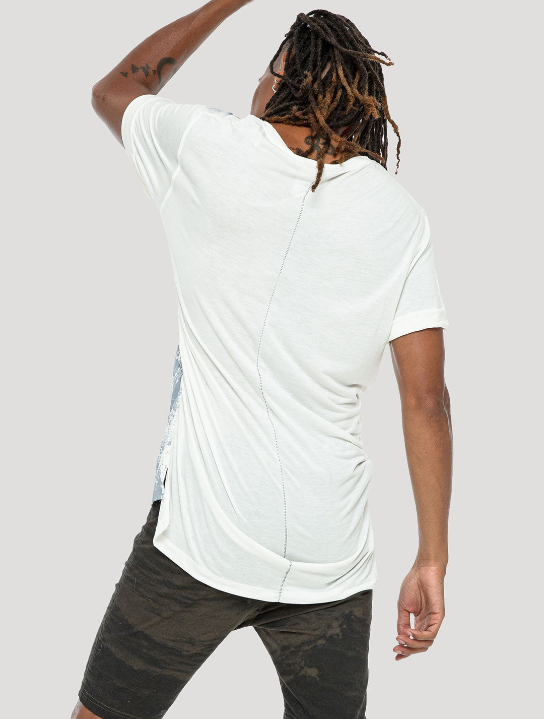 White 'Maha' 100% Bamboo Printed T-shirt