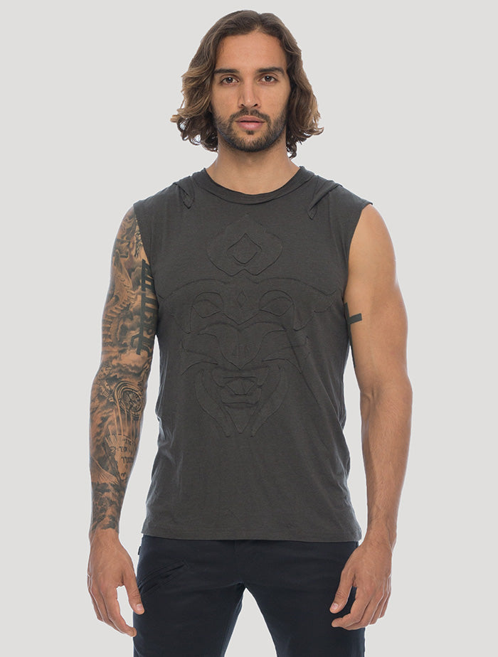 Mask Sleeveless Hoodie - Psylo Fashion