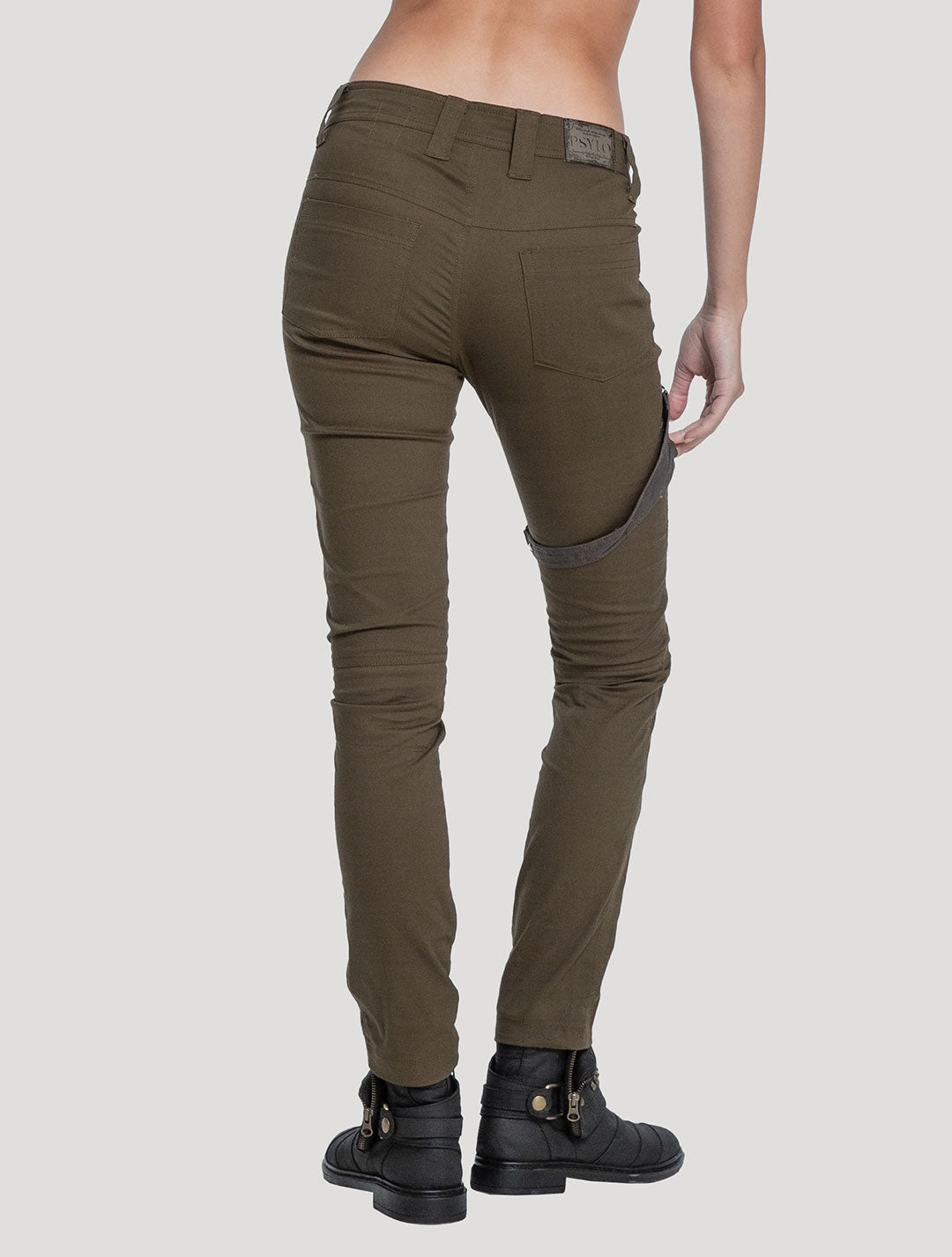 Green Olive 'Masa' Rmx Pencil Pants by Psylo Fashion