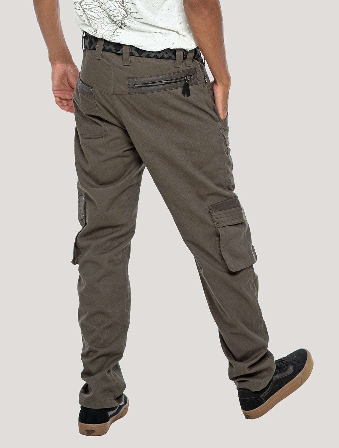 Olive green Ornament Rmx Cargo Pants - Psylo Fashion