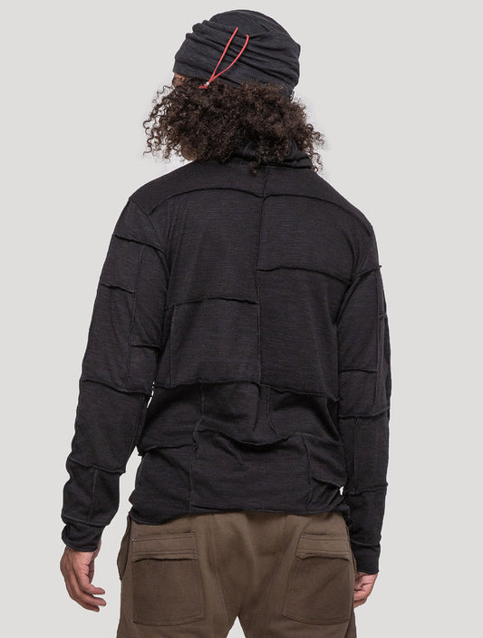 Black Patchwork Jumper - Psylo Fashion