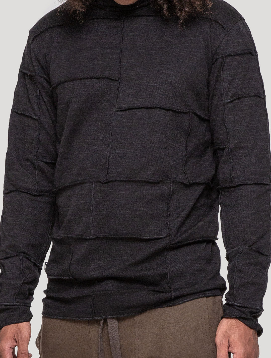 Black Patchwork Jumper - Psylo Fashion