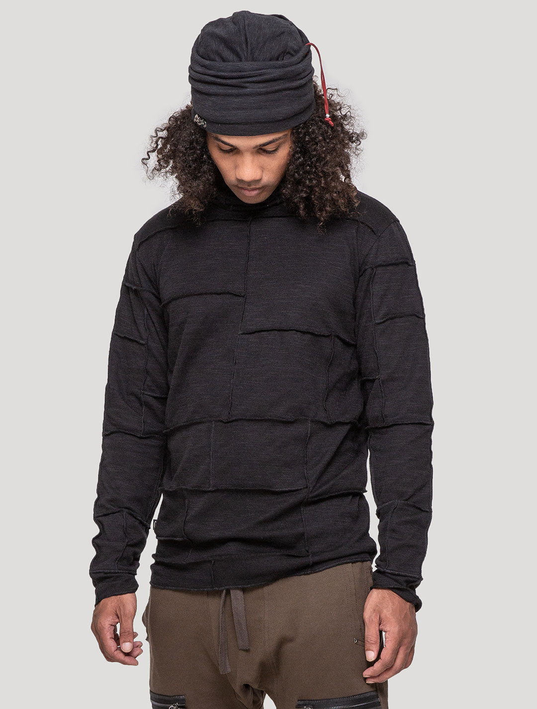 Black Patchwork Jumper - Psylo Fashion