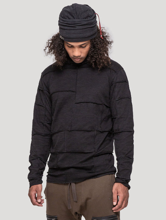 Black Patchwork Jumper - Psylo Fashion