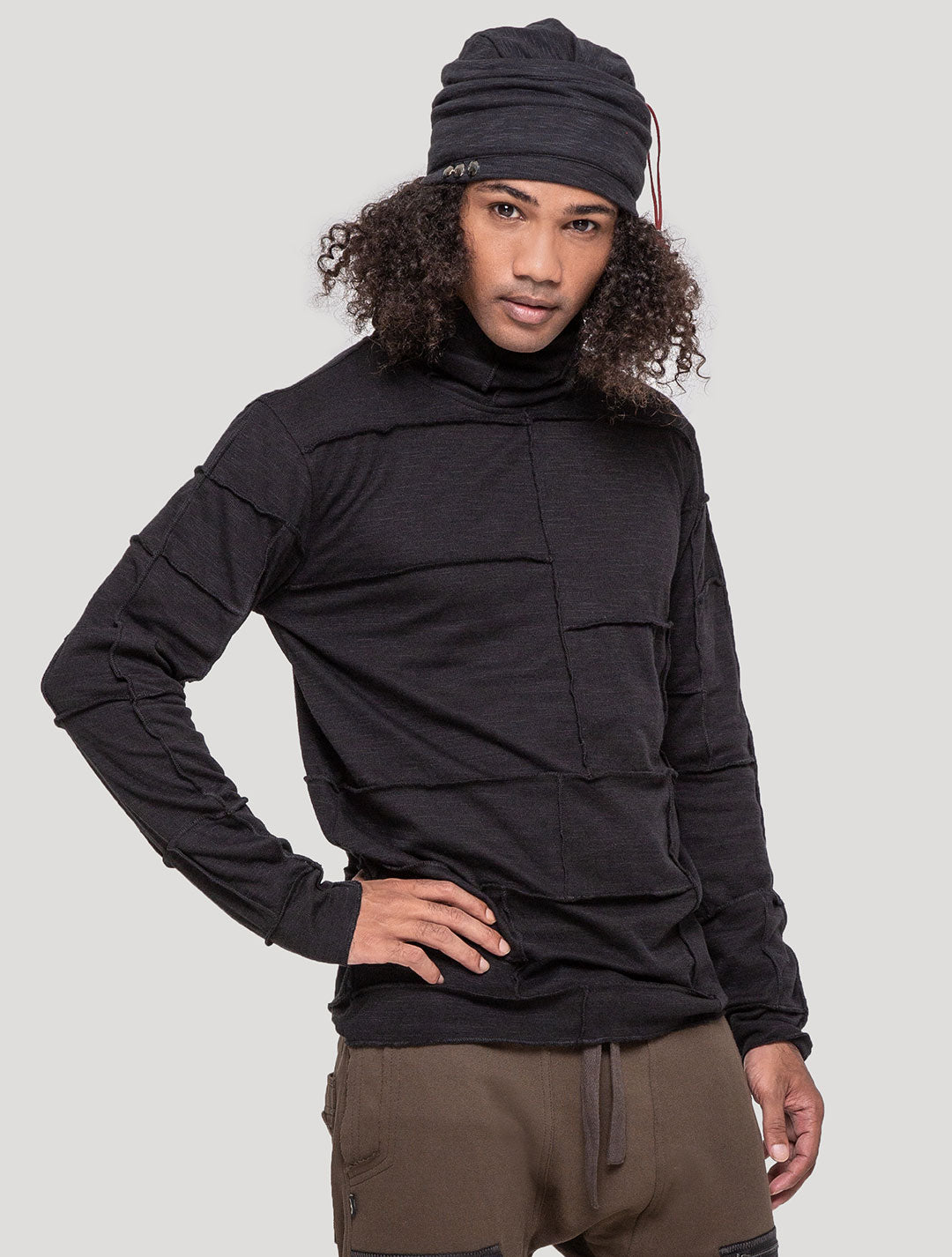 Black Patchwork Jumper - Psylo Fashion