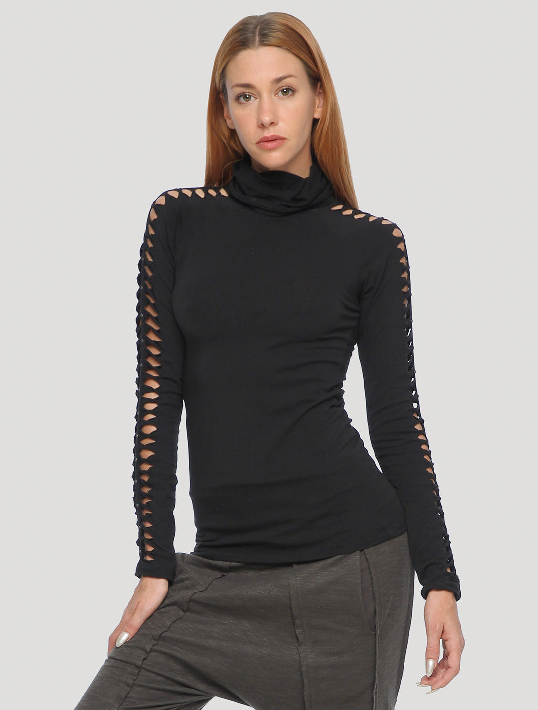 Raffia Long Sleeves Braided Top - Psylo Fashion