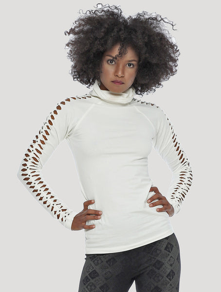 Raffia Long Sleeves Braided Top - Psylo Fashion