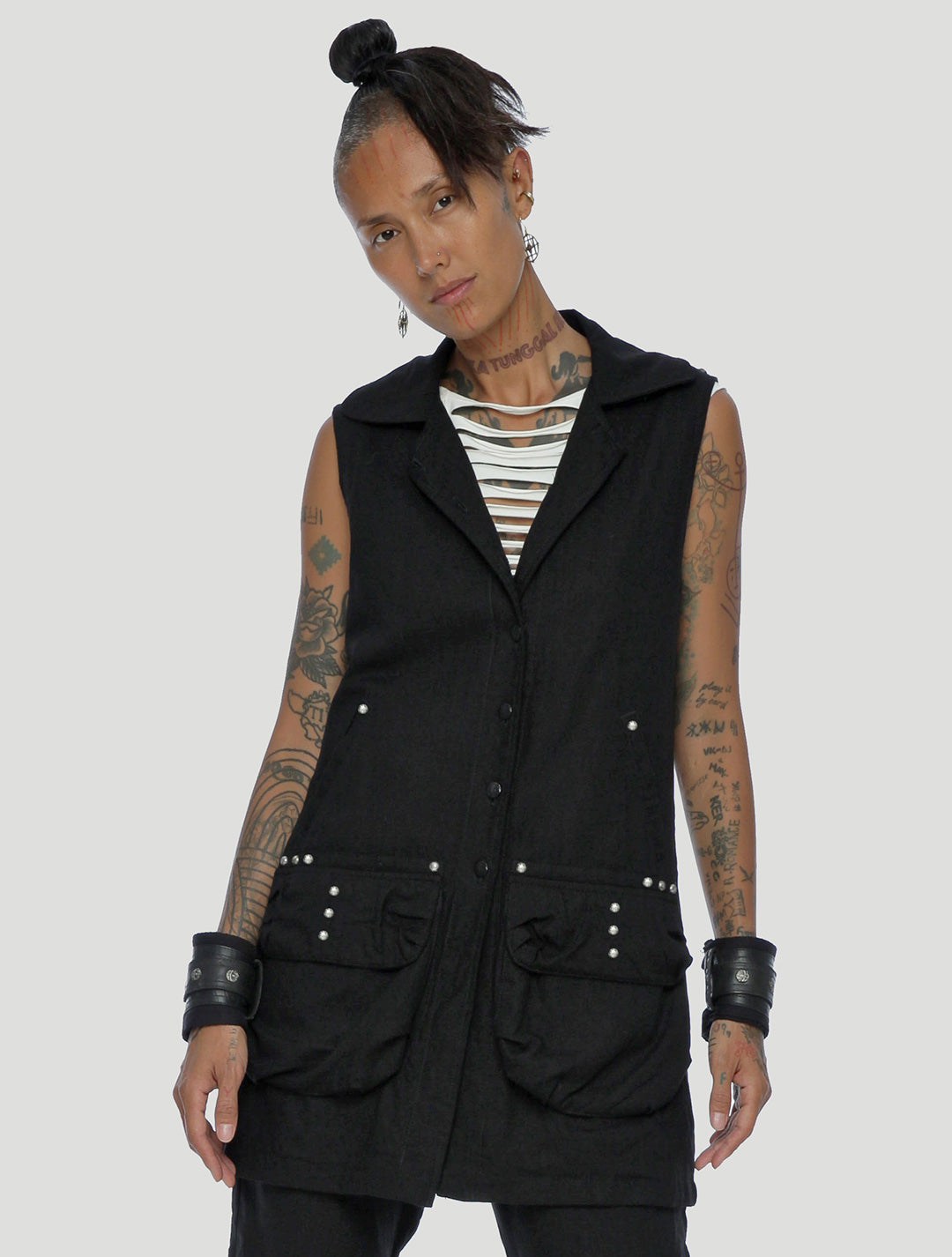 Slow Rebel Vest made from Linen & Cotton - Psylo Fashion