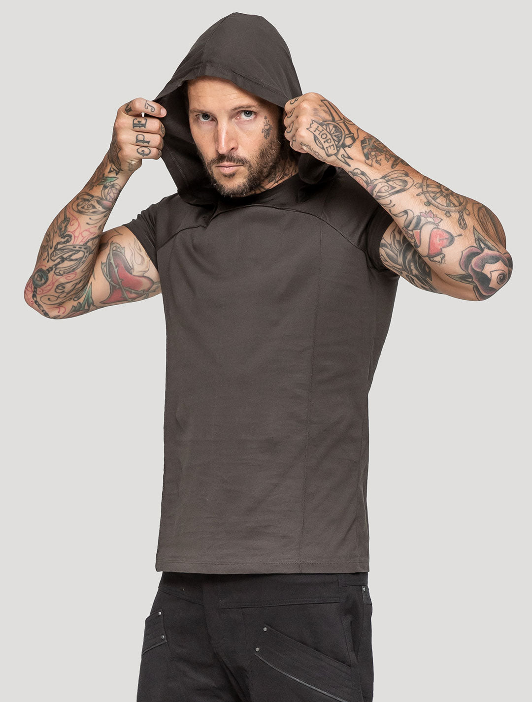 Shelter Short Sleeves Hoodie Tee - Psylo Fashion