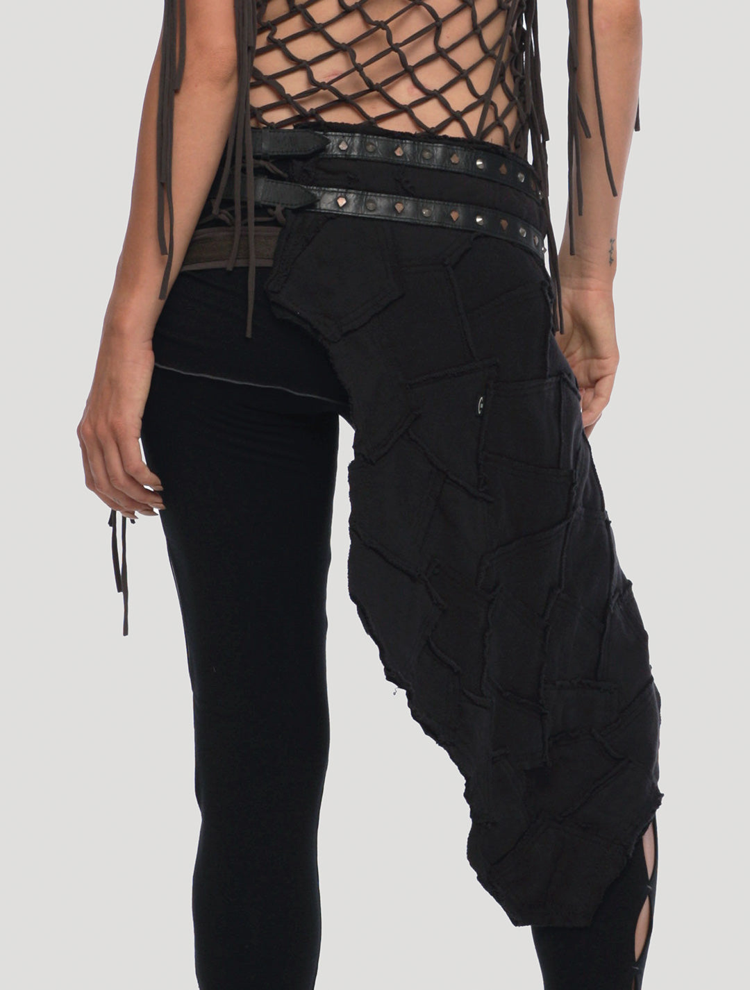 Sideway Pecoa Patched Skirt - Psylo Fashion
