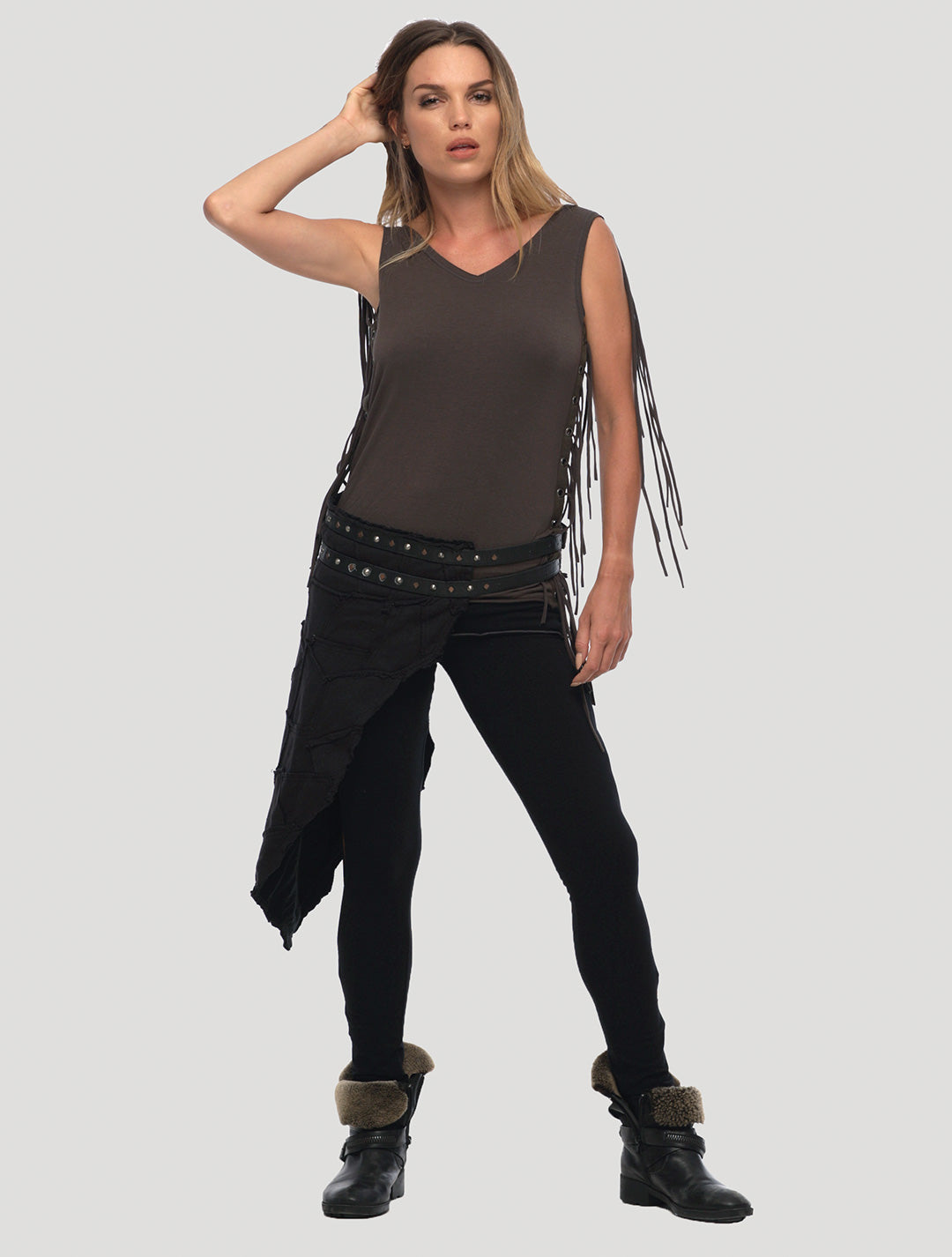 Sideway Pecoa Patched Skirt - Psylo Fashion